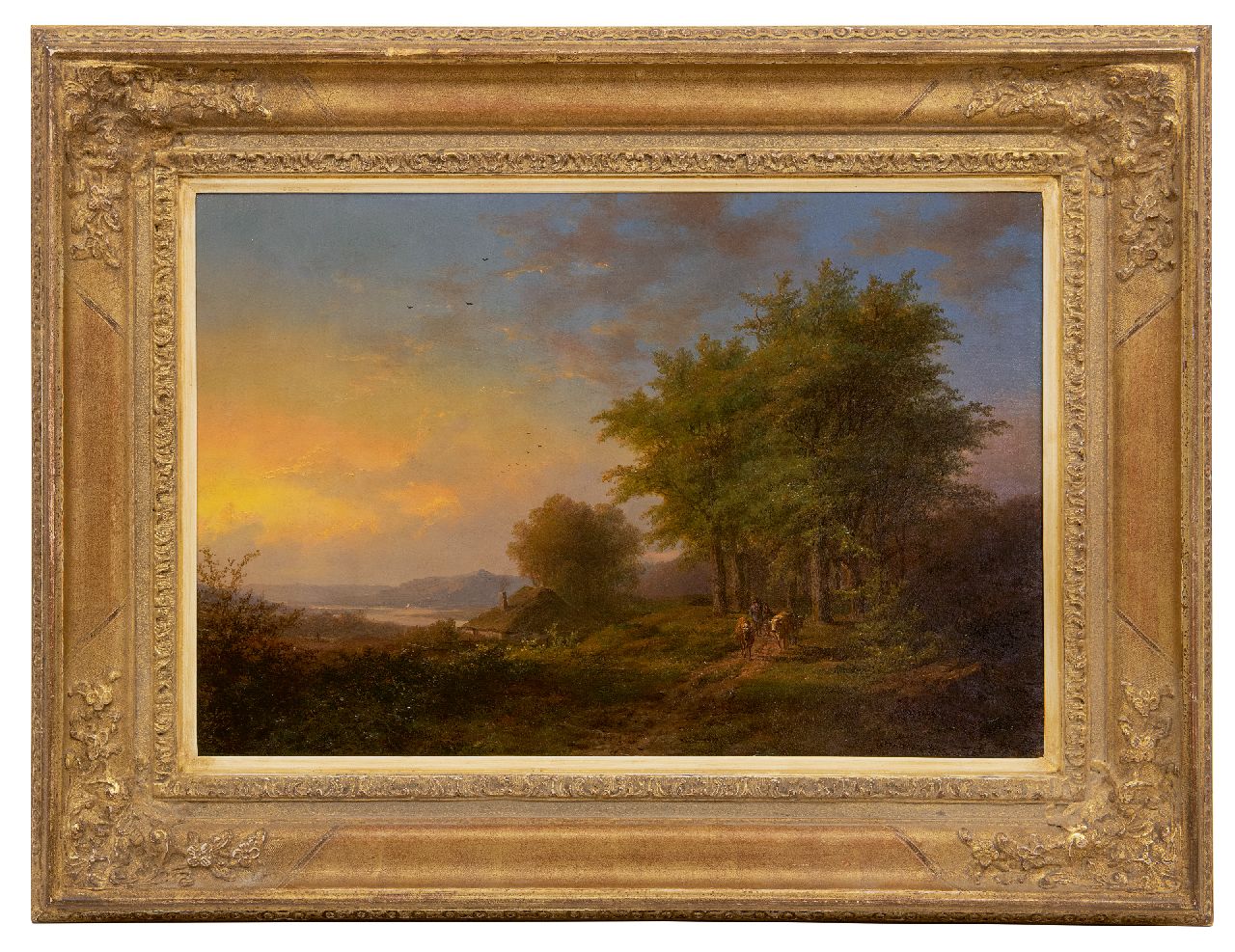 Klombeck J.B. | Johann Bernard Klombeck | Gemälde zum Verkauf angeboten | Hirten mit Vieh auf einem Waldweg, Öl auf Holz 38,5 x 56,0 cm, Unterzeichnet u.r. Klombeck J.B. | Johann Bernard Klombeck | Gemälde zum Verkauf angeboten | Hirten mit Vieh auf einem Waldweg, Öl auf Holz 38,5 x 56,0 cm, Unterzeichnet u.r.