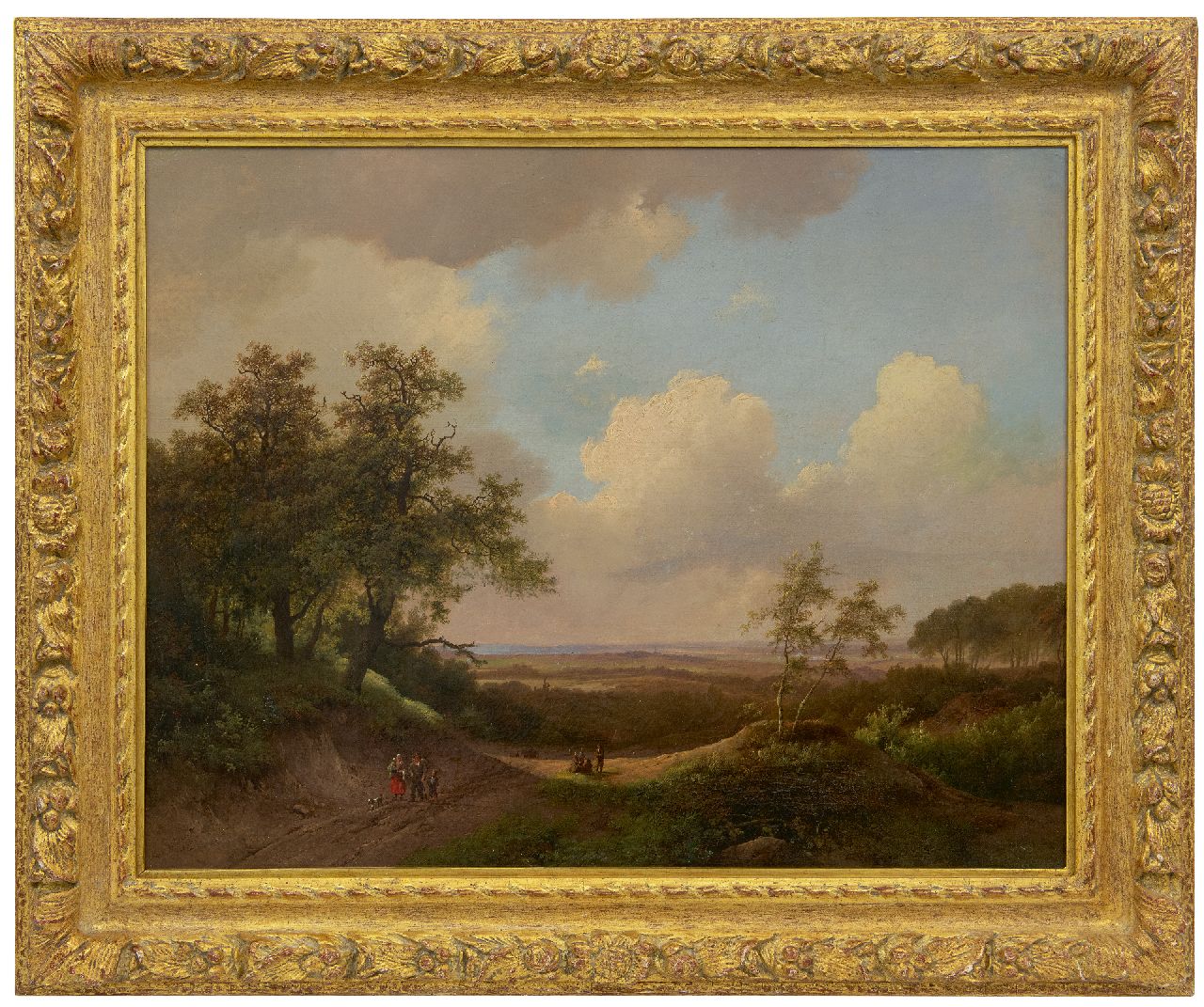 Koekkoek I M.A.  | Marinus Adrianus Koekkoek I | Gemälde zum Verkauf angeboten | Panoramalandschaft mit Landleute, Öl auf Leinwand 51,0 x 65,0 cm, Unterzeichnet l.u. und datiert 1850