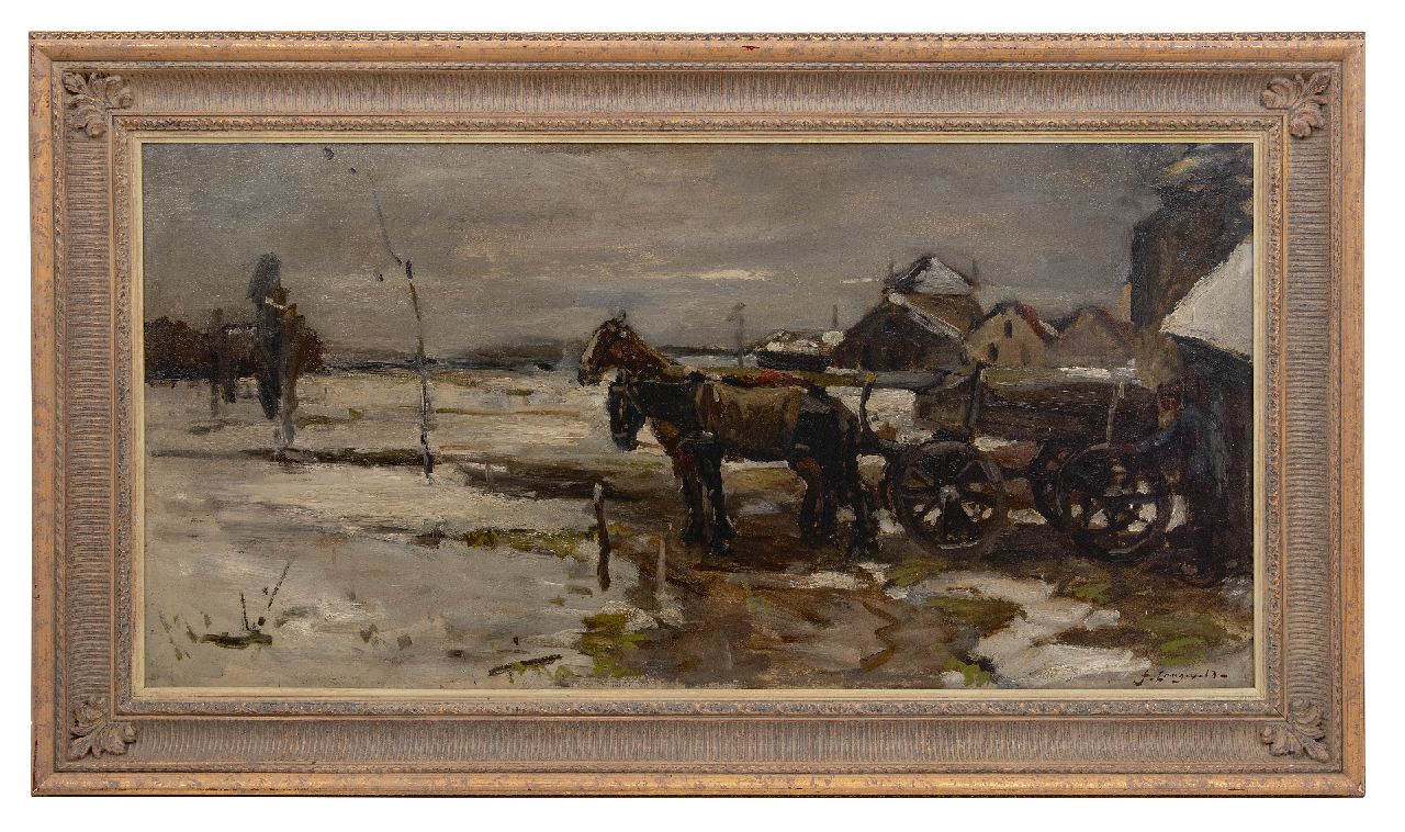 Langeveld F.A. | Franciscus Arnoldus 'Frans' Langeveld | Gemälde zum Verkauf angeboten | Pferd und Wagen im Schnee, Öl auf Leinwand 60,5 x 121,5 cm, Unterzeichnet r.u. Langeveld F.A. | Franciscus Arnoldus 'Frans' Langeveld | Gemälde zum Verkauf angeboten | Pferd und Wagen im Schnee, Öl auf Leinwand 60,5 x 121,5 cm, Unterzeichnet r.u.