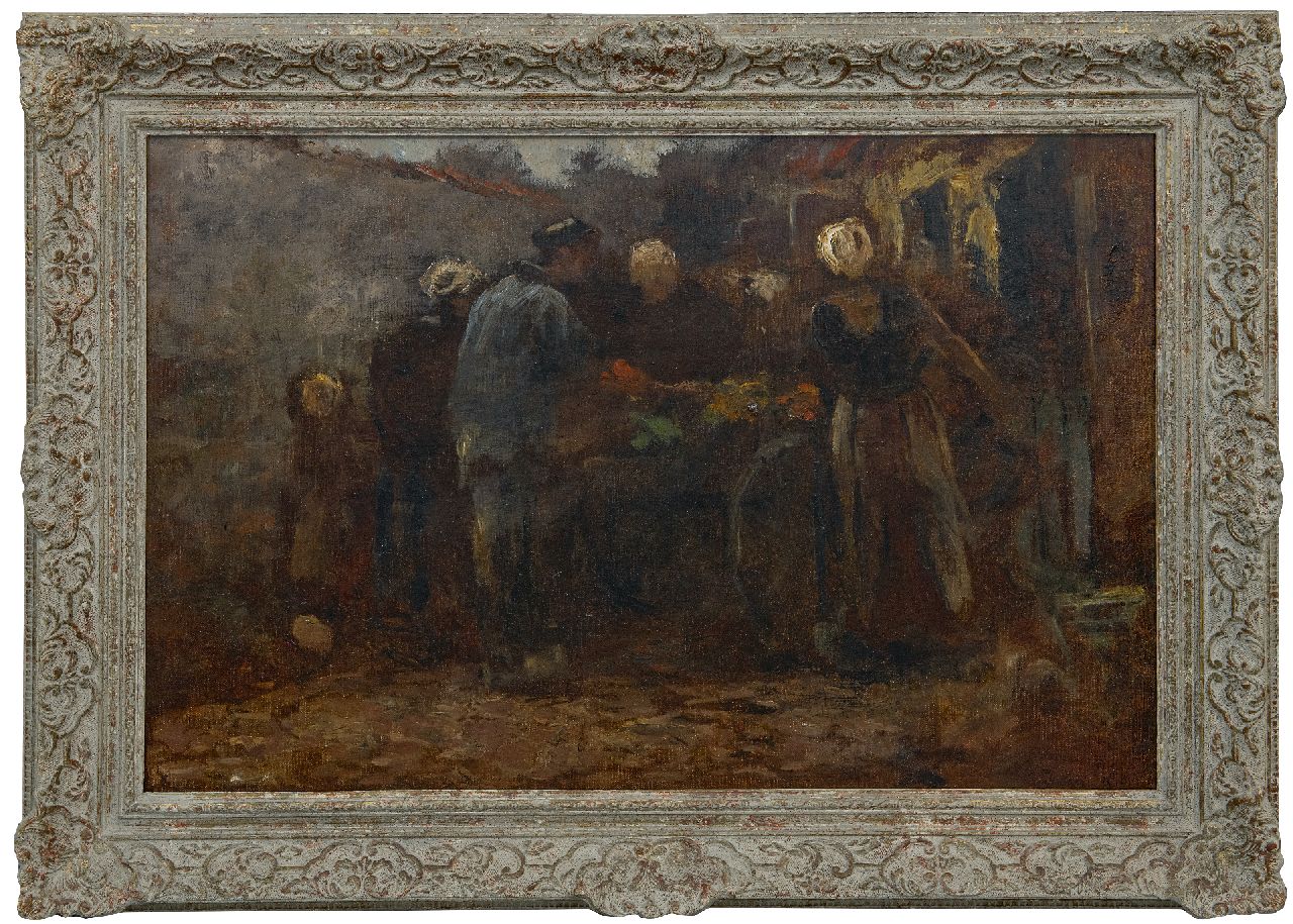 Maris J.H.  | Jacobus Hendricus 'Jacob' Maris | Gemälde zum Verkauf angeboten | Fischverkauf, Scheveningen, Öl auf Leinwand 46,6 x 70,0 cm