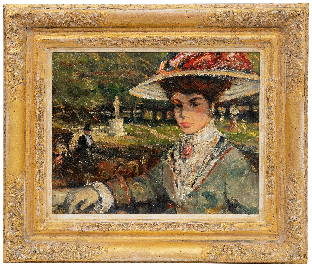 Meyer-Wiegand R.D.  | Rolf Dieter Meyer-Wiegand | Gemälde zum Verkauf angeboten | Im Jardin du Luxembourg, Öl auf Holz 24,1 x 30,0 cm, Unterzeichnet l.u. und datiert 1962