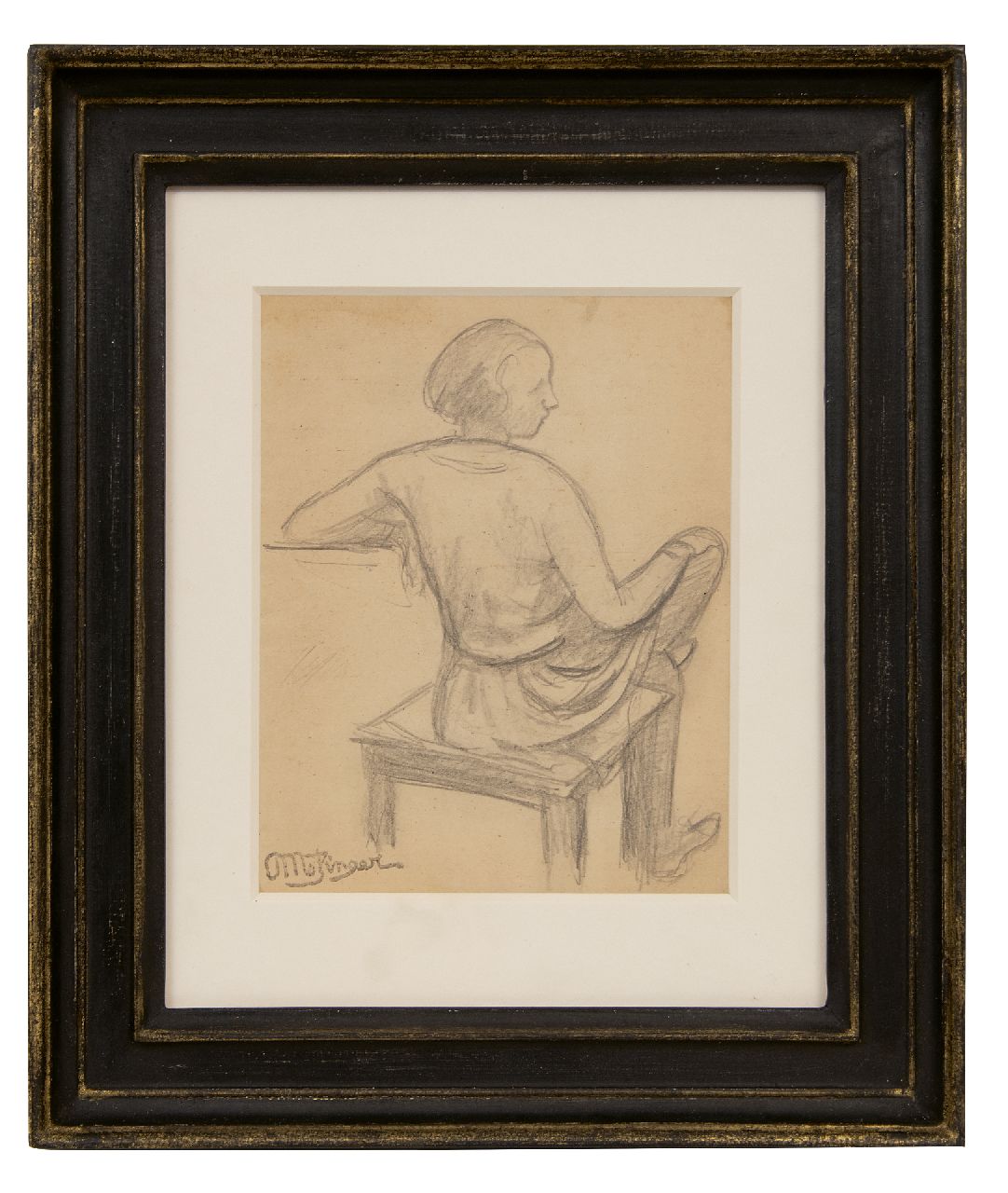 Metzinger J.D.A.  | 'Jean' Dominique Antony Metzinger | Aquarelle und Zeichnungen zum Verkauf angeboten | Etude de femme assise; im verso: Reiterin, Bleistift auf Papier 15,5 x 11,0 cm, Unterzeichnet l.u. und im Verso mit Künstlerstempel