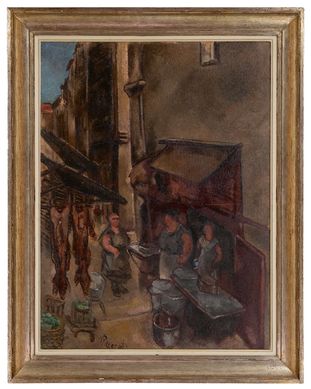 Paerels W.A.  | 'Willem' Adriaan Paerels | Gemälde zum Verkauf angeboten | Altes Viertel mit Fleischer und Figuren, Öl auf Leinwand 80,3 x 60,0 cm, Unterzeichnet l.u. und te dateren ca. 1922-1928
