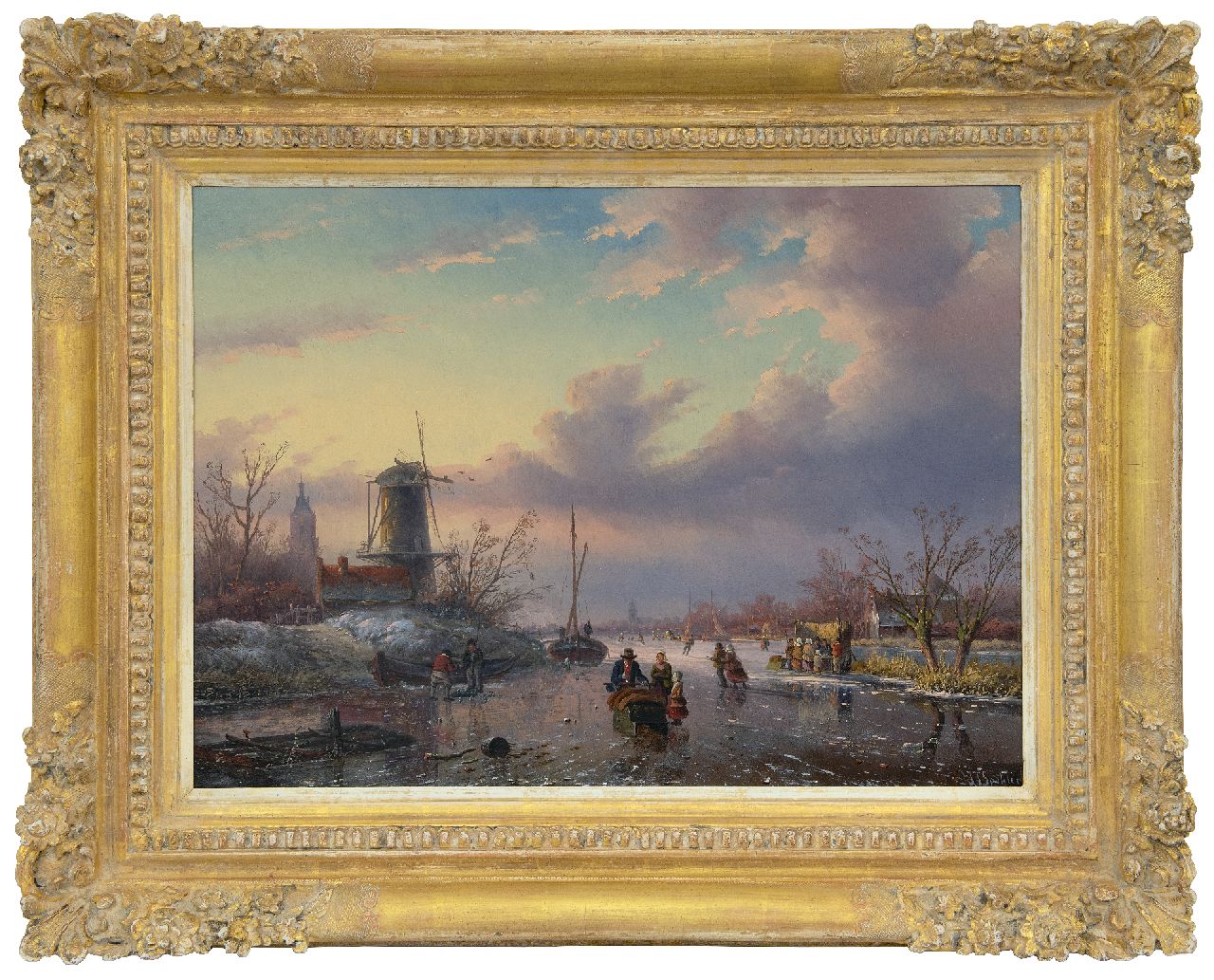 Spohler J.J. | Jan Jacob Spohler | Gemälde zum Verkauf angeboten | Schlittschuhläufern und 'koek-en-zopie' auf einer gefrorenen Fluss, Öl auf Holz 43,0 x 59,0 cm, Unterzeichnet u.r. Spohler J.J. | Jan Jacob Spohler | Gemälde zum Verkauf angeboten | Schlittschuhläufern und 'koek-en-zopie' auf einer gefrorenen Fluss, Öl auf Holz 43,0 x 59,0 cm, Unterzeichnet u.r.