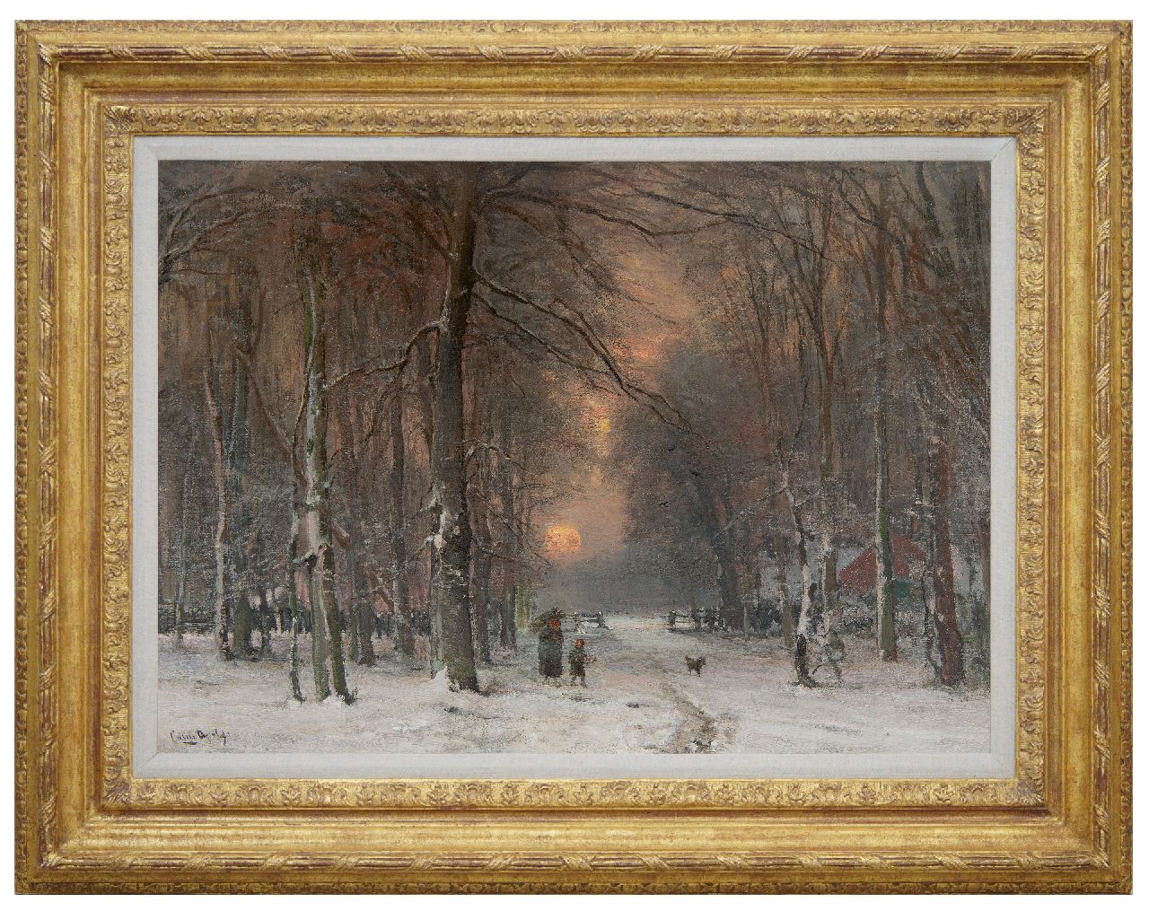 Apol L.F.H.  | Lodewijk Franciscus Hendrik 'Louis' Apol, Winterlandschaft mit Holzsammlern, Öl auf Leinwand 50,6 x 71,0 cm, Unterzeichnet u.l.