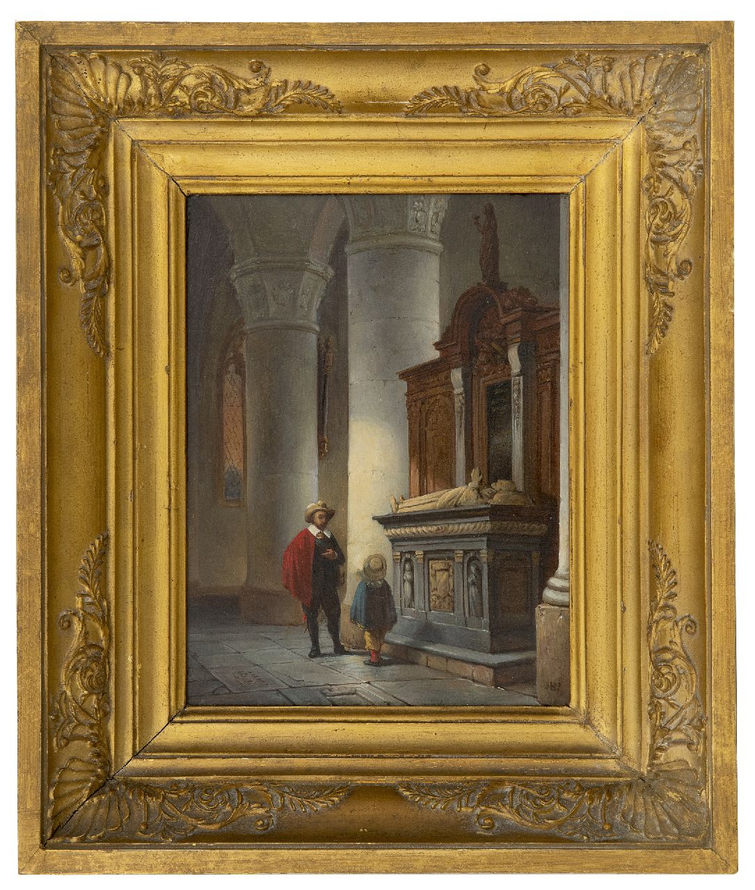 Haanen G.G.  | George Gillis Haanen | Gemälde zum Verkauf angeboten | Erinnerung an die Geschichte, Öl auf Holz 21,7 x 16,6 cm, Unterzeichnet u.r. mit Initialen