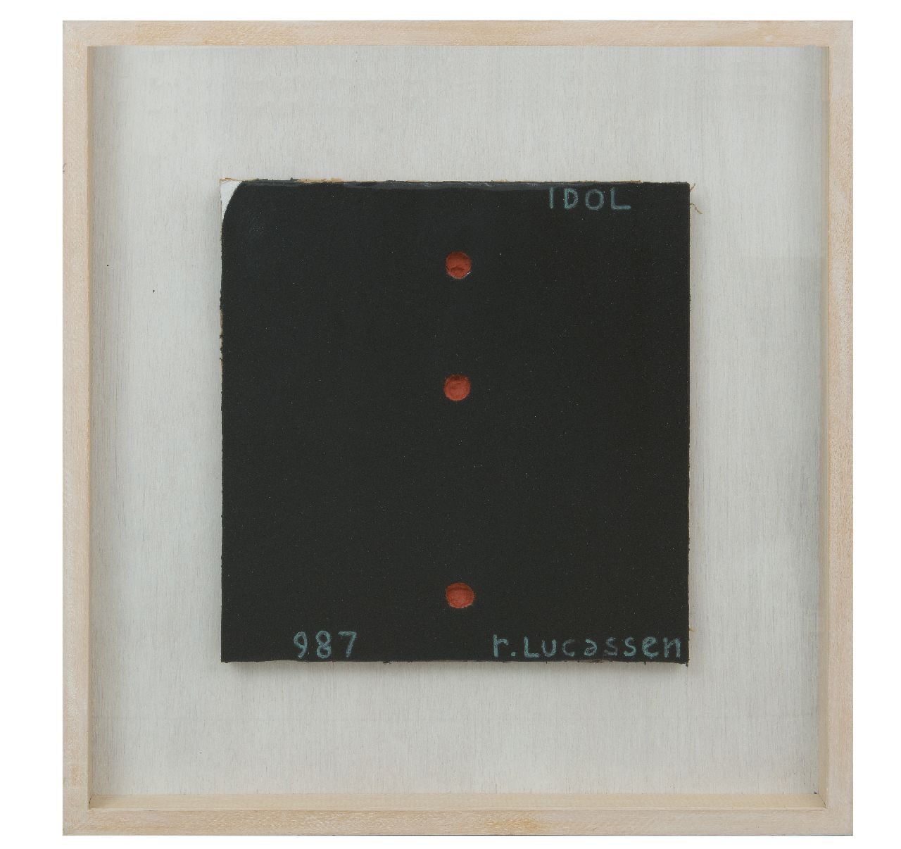 Lucassen R.  | Reinier Lucassen | Gemälde zum Verkauf angeboten | Idol noir, 1987 (theoretisches Modell), Öl auf Wellpappe 34,0 x 34,0 cm, Unterzeichnet u.r. und datiert 1987