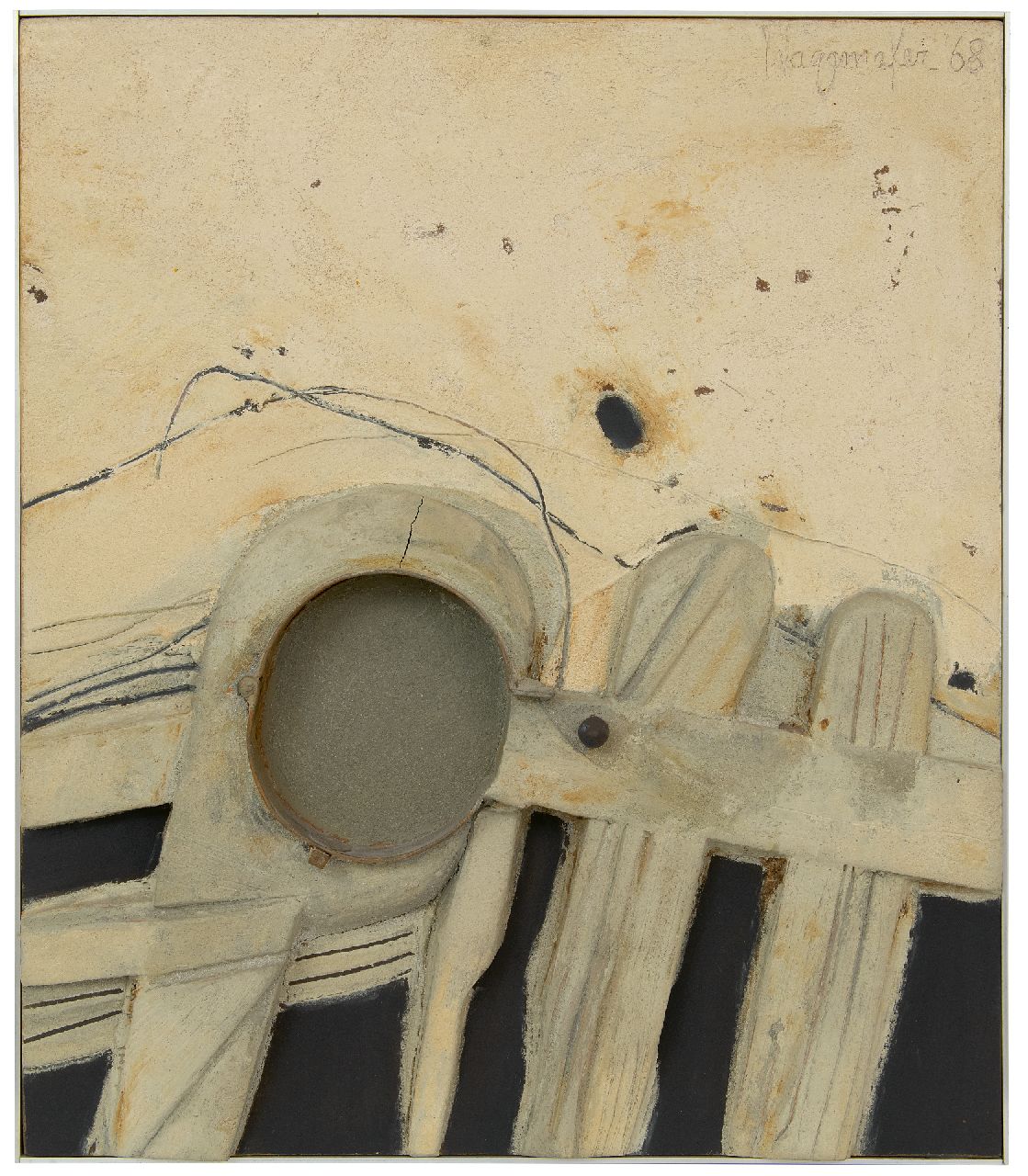 Wagemaker A.B.  | Adriaan Barend 'Jaap' Wagemaker | Gemälde zum Verkauf angeboten | Tegenstelling (Contrast), Gemischte Technik auf Holzfaser 59,0 x 51,0 cm, Unterzeichnet o.r. und datiert '68