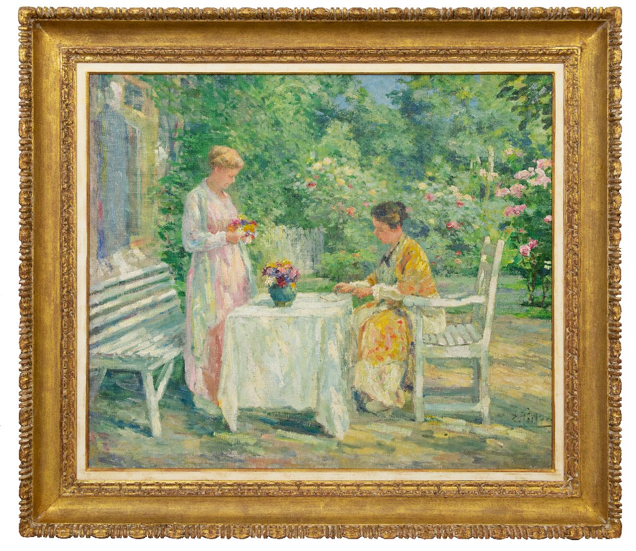 Pieters E.  | Evert Pieters | Gemälde zum Verkauf angeboten | Im Garten, Öl auf Leinwand 79,4 x 92,8 cm, Unterzeichnet r.u.