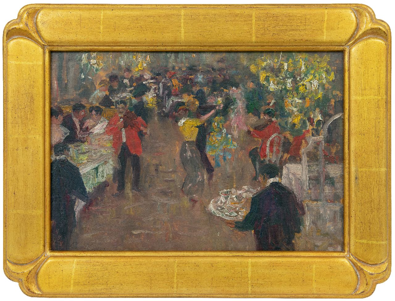 Pavil E.A.  | 'Elie' Anatole Pavil | Gemälde zum Verkauf angeboten | Diner dansant, Öl auf Holz 23,3 x 33,0 cm, Unterzeichnet u.l. und datiert 1910