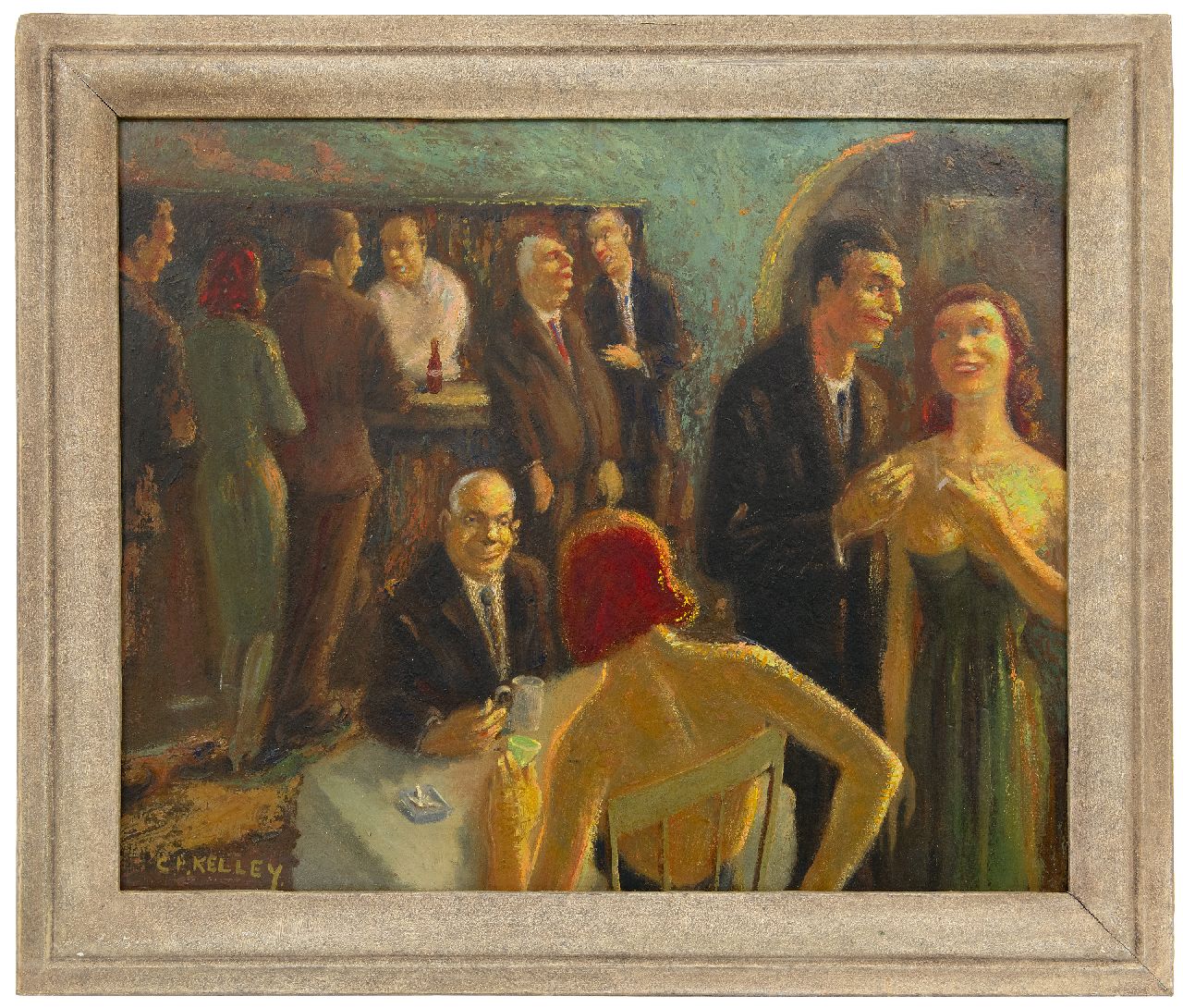 Kelley C.F.  | Clyde Frederick Kelley | Gemälde zum Verkauf angeboten | The Café, Öl auf Holzfaser 55,4 x 67,2 cm, Unterzeichnet u.l.