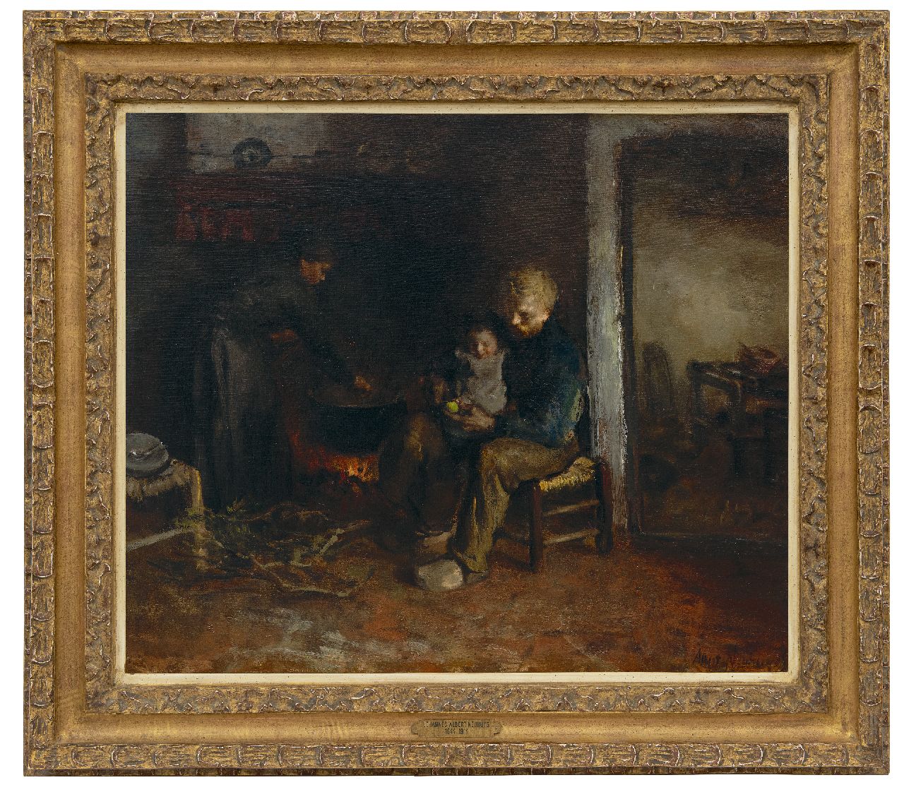 Neuhuys J.A.  | Johannes 'Albert' Neuhuys | Gemälde zum Verkauf angeboten | Bauernfamilie, Öl auf Leinwand 51,0 x 60,3 cm, Unterzeichnet u.r.