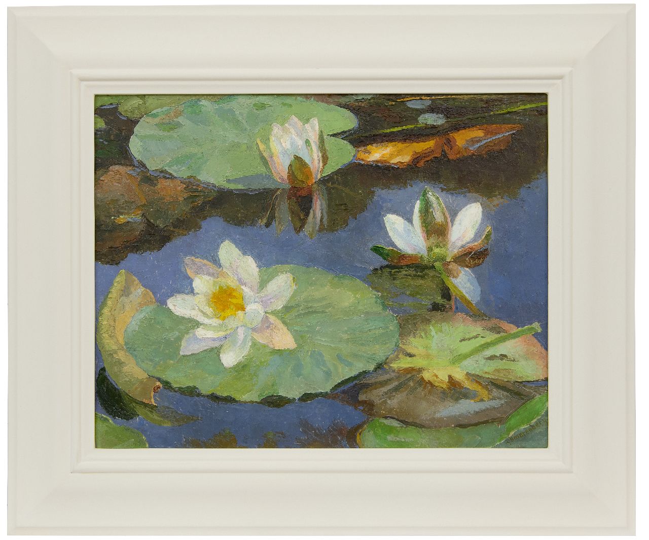 Smorenberg D.  | Dirk Smorenberg | Gemälde zum Verkauf angeboten | Wasserrosen, Öl auf Leinwand 41,2 x 53,3 cm, Unterzeichnet u.r.