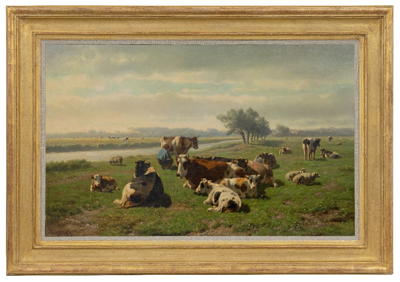 Savrij H.  | Hendrik Savrij, Melkzeit, Öl auf Leinwand 50,8 x 80,5 cm, Unterzeichnet u.l.
