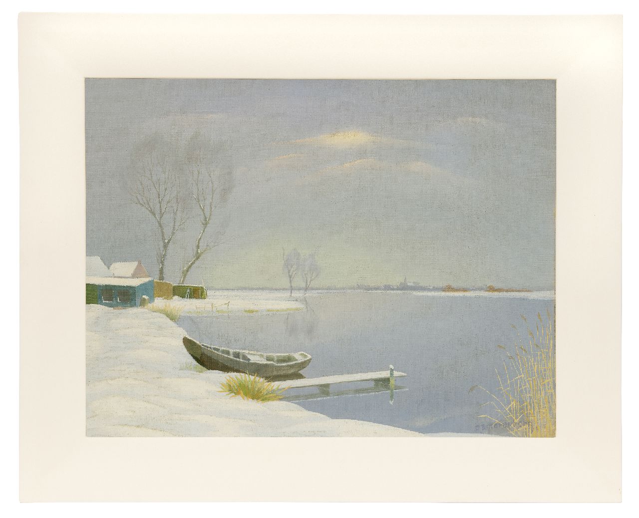 Smorenberg D.  | Dirk Smorenberg | Gemälde zum Verkauf angeboten | Die Loosdrechtse Plassen im Winter, Öl auf Leinwand 41,3 x 53,4 cm, Unterzeichnet u.r.