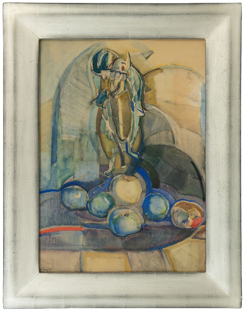 Kruyder H.J.  | 'Herman' Justus Kruyder, Stillleben mit Äpfeln, Aquarell auf Papier 62,0 x 43,0 cm, Unterzeichnet u.l. und zu datieren um 1916-1922