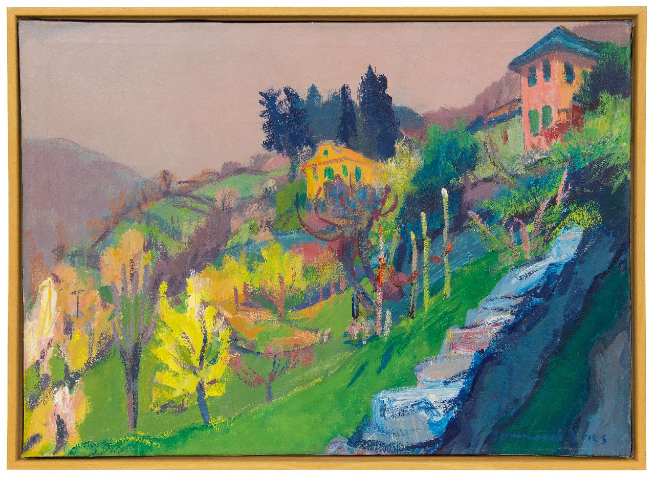 Vries J. de | Jannes de Vries, Landschaft bei Domodossola, Italien, Öl auf Leinwand 50,3 x 70,4 cm, Unterzeichnet u.r.