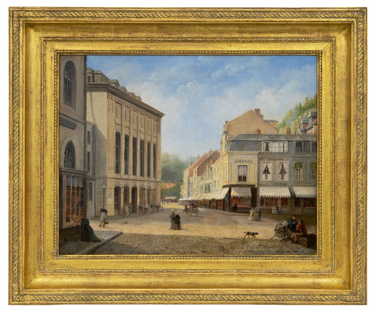 Tetar van Elven J.B.  | Jan 'Johannes' Baptist Tetar van Elven | Gemälde zum Verkauf angeboten | Spielbank in Spa, Öl auf Holz 36,9 x 47,0 cm, Unterzeichnet u.l. mit Initialen