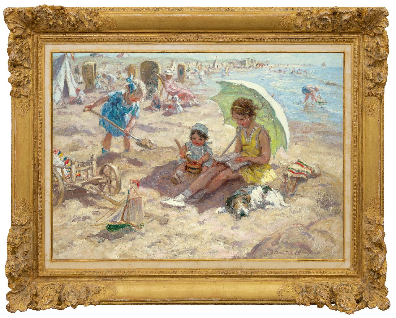 Zoetelief Tromp J.  | Johannes 'Jan' Zoetelief Tromp | Gemälde zum Verkauf angeboten | Spielende Kinder auf dem Strand von Katwijk, Öl auf Leinwand 68,3 x 95,9 cm, Unterzeichnet r.u. und im Verso