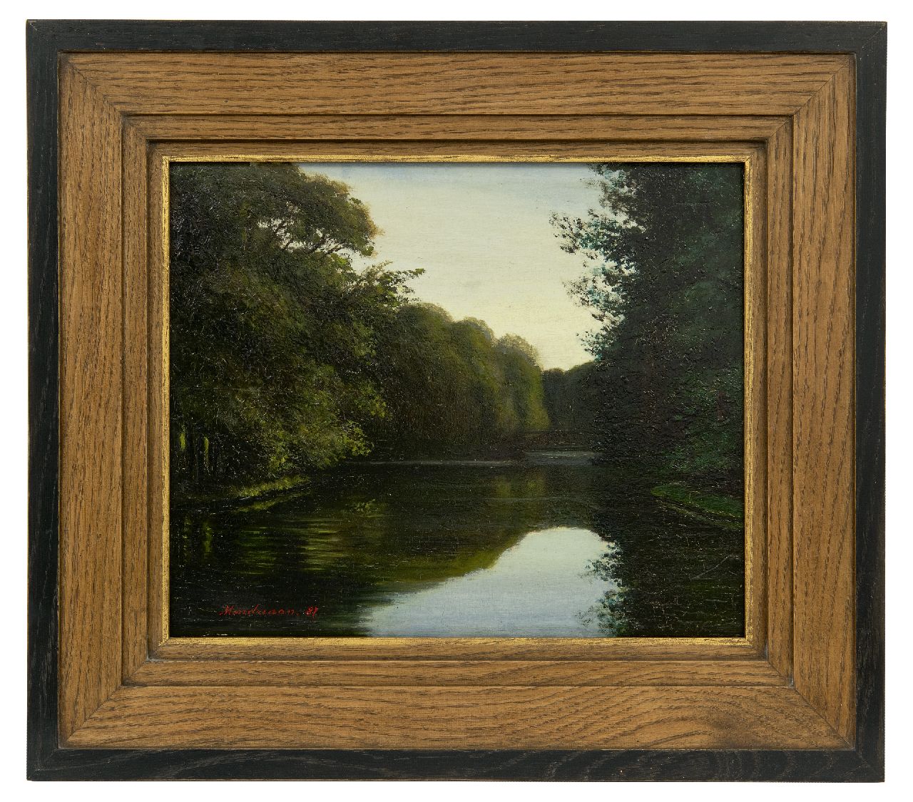 Mondriaan P.C.  | Pieter Cornelis 'Piet' Mondriaan, Die Teiche im Haagse Bos, Öl auf Holz 24,3 x 29,6 cm, Unterzeichnet u.l. und datiert '87