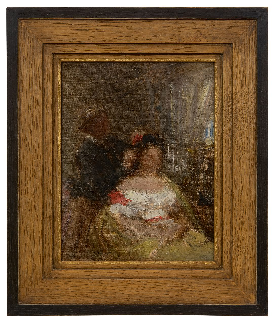 Fantin-Latour I.H.J.T.  | Ignace 'Henri' Jean Théodore Fantin-Latour | Gemälde zum Verkauf angeboten | Die Friseuse, Öl auf Leinwand 27,0 x 21,2 cm, Unterzeichnet o.l.
