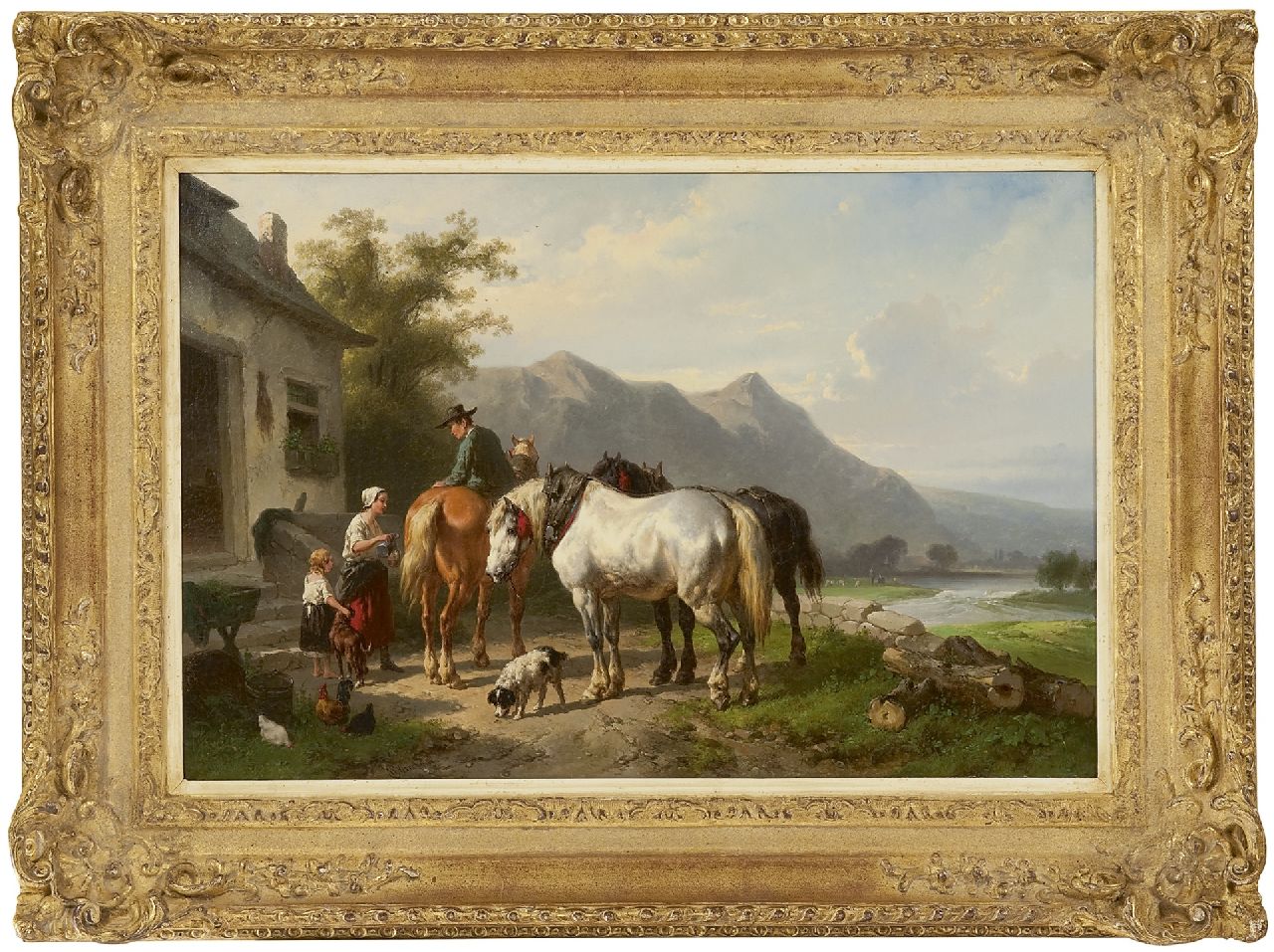 Verschuur W.  | Wouterus Verschuur | Gemälde zum Verkauf angeboten | Die Erfrischung, Öl auf Leinwand 40,5 x 60,3 cm, Unterzeichnet u.l. und zu datieren um 1850