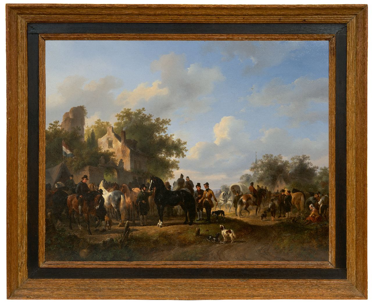 Verschuur W.  | Wouterus Verschuur, Pferdemarkt, Öl auf Leinwand 57,3 x 72,8 cm, Unterzeichnet u.m.