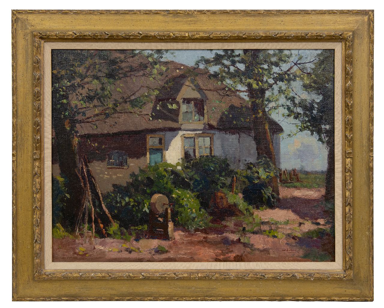 Sirks J.  | Jan Sirks | Gemälde zum Verkauf angeboten | Bauernhof, Öl auf Leinwand 46,2 x 61,5 cm, Unterzeichnet u.r.