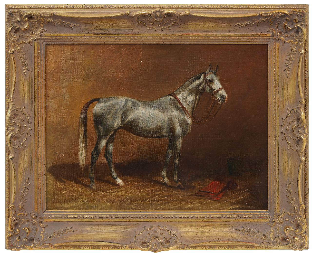 Westerop W.  | Wilhelm Westerop | Gemälde zum Verkauf angeboten | Porträt eines grauen Pferdes, Öl auf Leinwand 35,0 x 45,0 cm, Unterzeichnet u.l. und datiert 1929