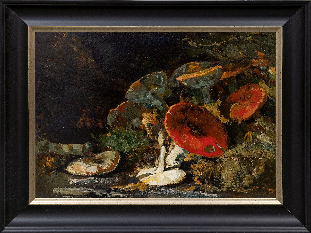 Goedvriend Th.F.  | Theodoor Franciscus 'Theo' Goedvriend | Gemälde zum Verkauf angeboten | Stilleben von Pilzen, Öl auf Holzfaser 45,0 x 62,5 cm, Unterzeichnet u.r.