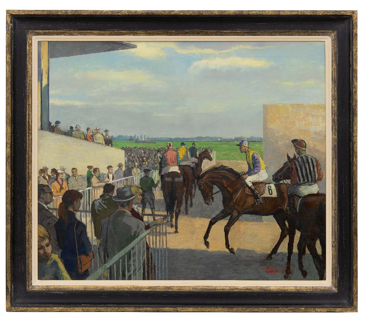 Adrion L.  | Lucien Adrion | Gemälde zum Verkauf angeboten | Pferderennen in Deauville, Öl auf Leinwand 50,4 x 60,7 cm, Unterzeichnet u.r.