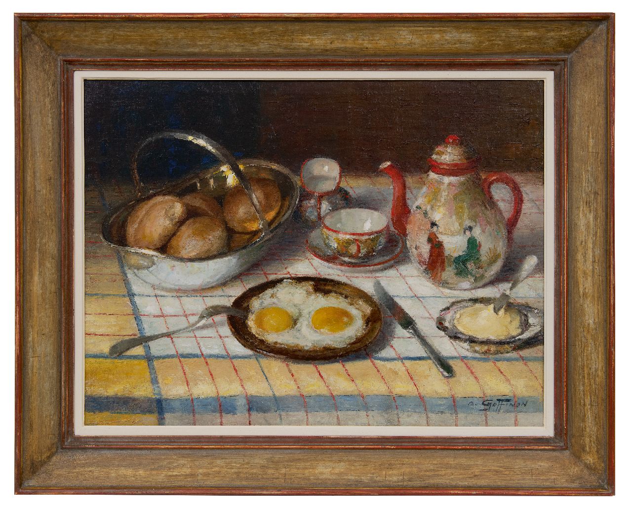Goffinon A.  | Aristide Goffinon, Frühstücksstillleben, Öl auf Leinwand 45,3 x 60,3 cm, Unterzeichnet u.r.