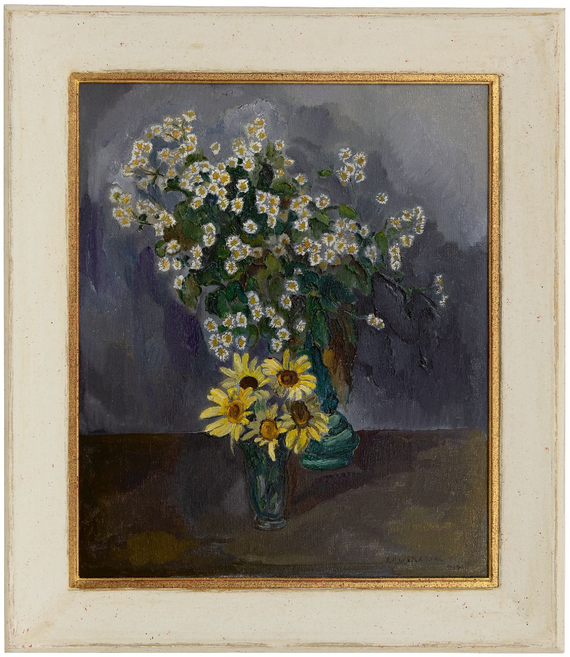 Filarski D.H.W.  | 'Dirk' Herman Willem Filarski | Gemälde zum Verkauf angeboten | Stillleben mit Gänseblümchen und Sonnenblumen, Öl auf Leinwand 60,2 x 50,3 cm, Unterzeichnet u.r. und datiert 1934