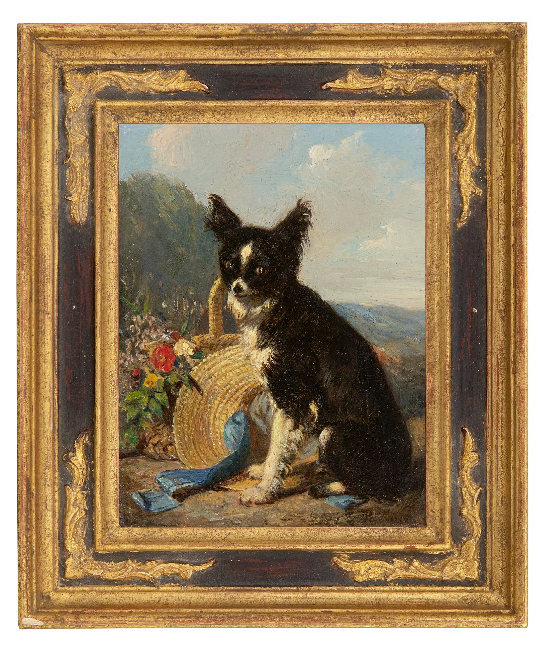 Ronner-Knip H.  | Henriette Ronner-Knip, Ein treuer Wächter, Öl auf Holz 13,8 x 10,5 cm, Unterzeichnet u.l.