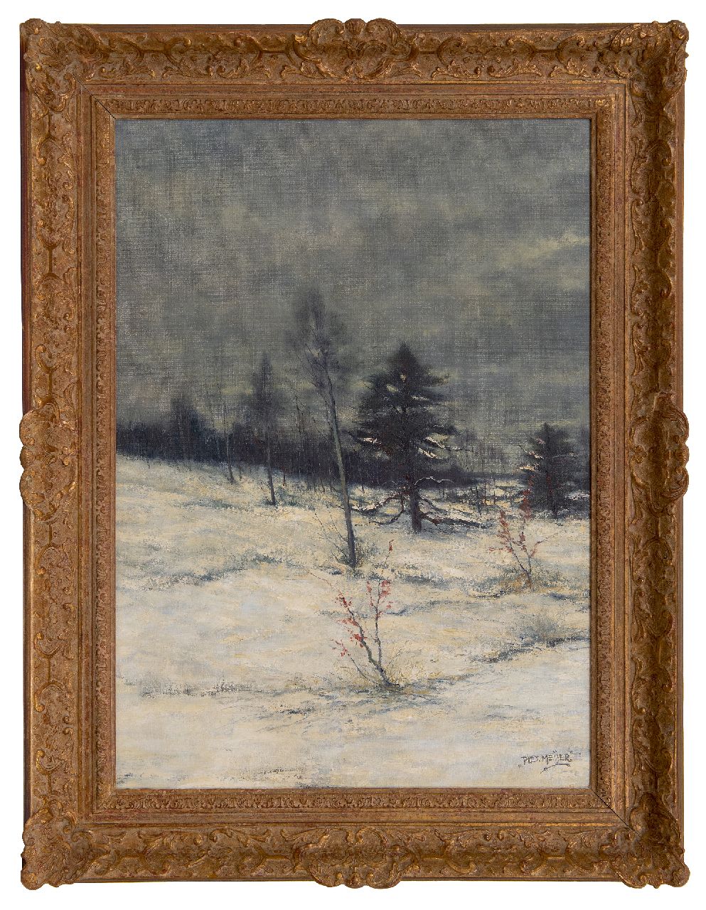 Meijers P.  | Piet Meijers | Gemälde zum Verkauf angeboten | Schneelandschaft, Öl auf Leinwand 70,3 x 50,0 cm, Unterzeichnet u.r.