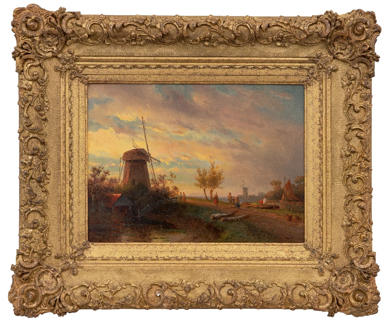 Vrolijk J.A. | Jacobus 'Adriaan' Vrolijk | Gemälde zum Verkauf angeboten | Mühlen und Figuren in einer Landschaft, Öl auf Holz 24,0 x 30,5 cm, Unterzeichnet l.u. Vrolijk J.A. | Jacobus 'Adriaan' Vrolijk | Gemälde zum Verkauf angeboten | Mühlen und Figuren in einer Landschaft, Öl auf Holz 24,0 x 30,5 cm, Unterzeichnet l.u.