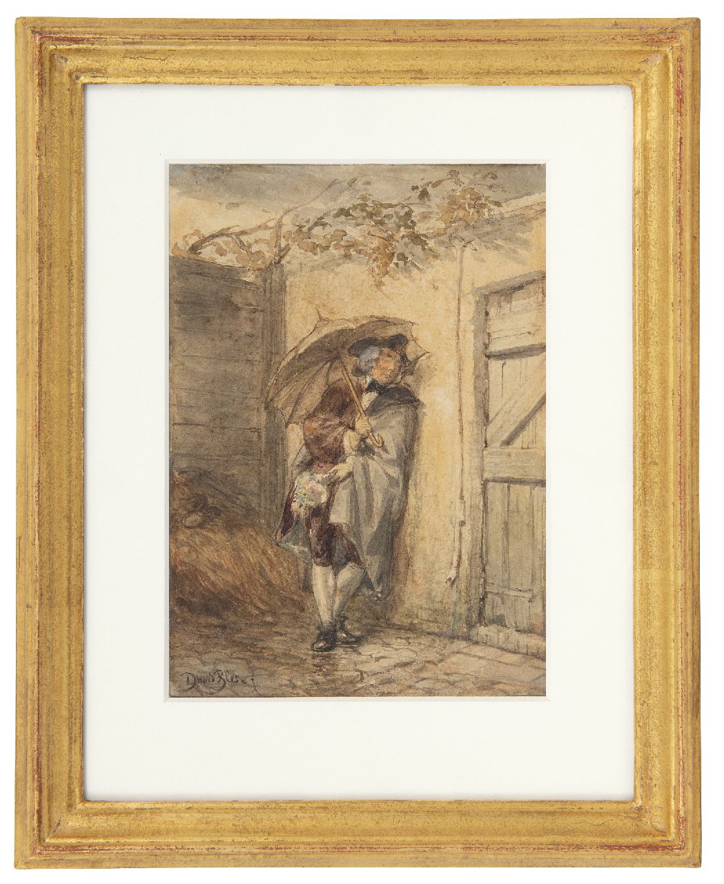 Bles D.J.  | David Joseph Bles | Aquarelle und Zeichnungen zum Verkauf angeboten | Das Rendez-vous, Tinte und Aquarell auf Papier 18,0 x 12,8 cm, Unterzeichnet u.l. und zu datieren um 1856