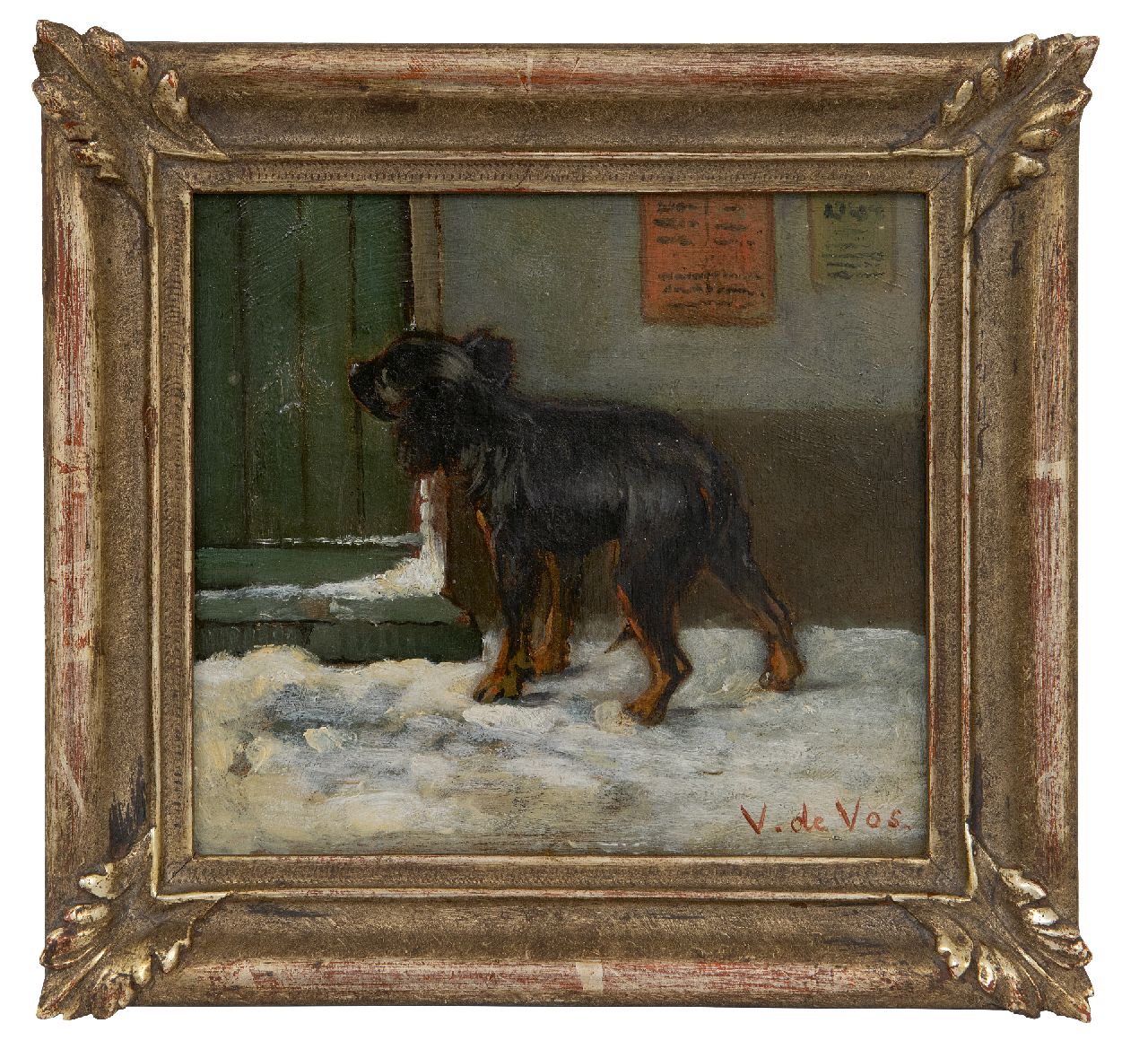 Vos V. de | Vincent de Vos, Am Ziel angekommen, Öl auf Leinwand 15,6 x 17,1 cm, Unterzeichnet u.r.