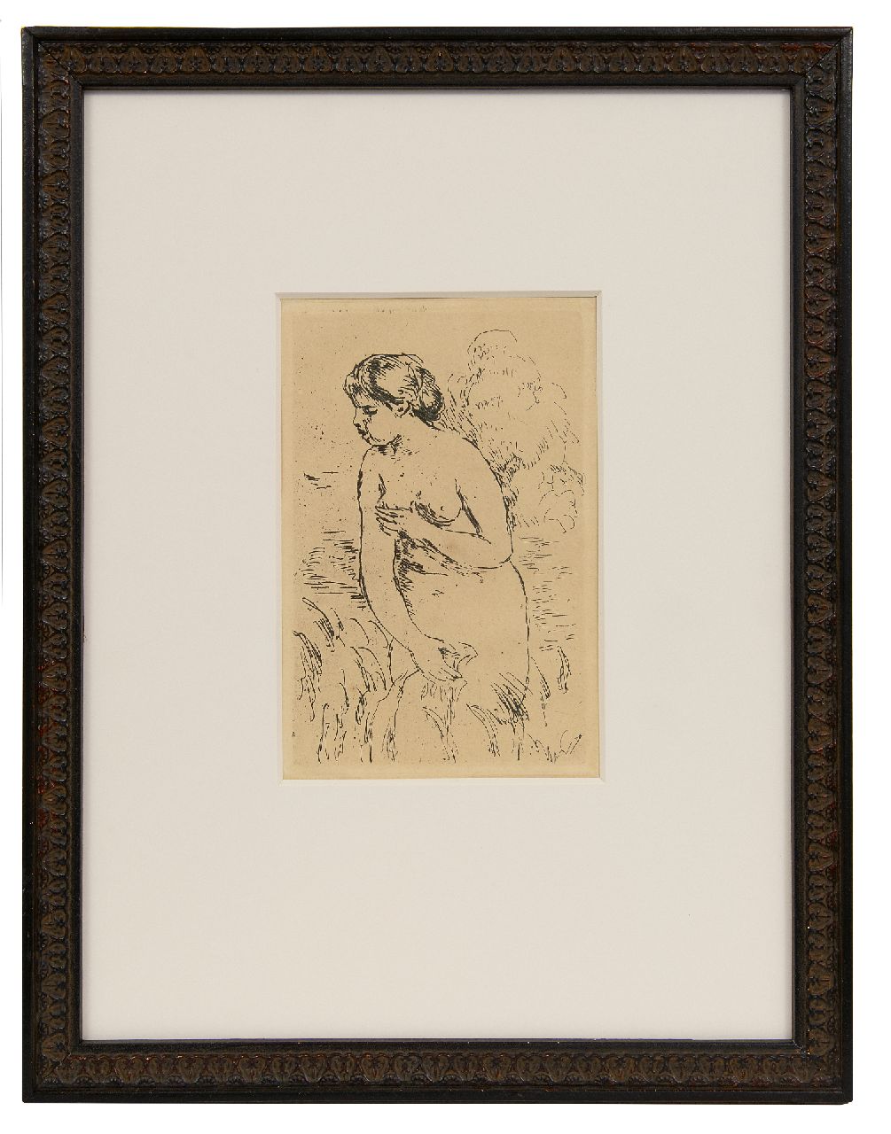 Renoir P.A.  | Pierre 'Auguste' Renoir | Grafik zum Verkauf angeboten | Baigneuse debout à mi-jambes, Radierung 16,6 x 11,1 cm, zum datieren ca. 1910