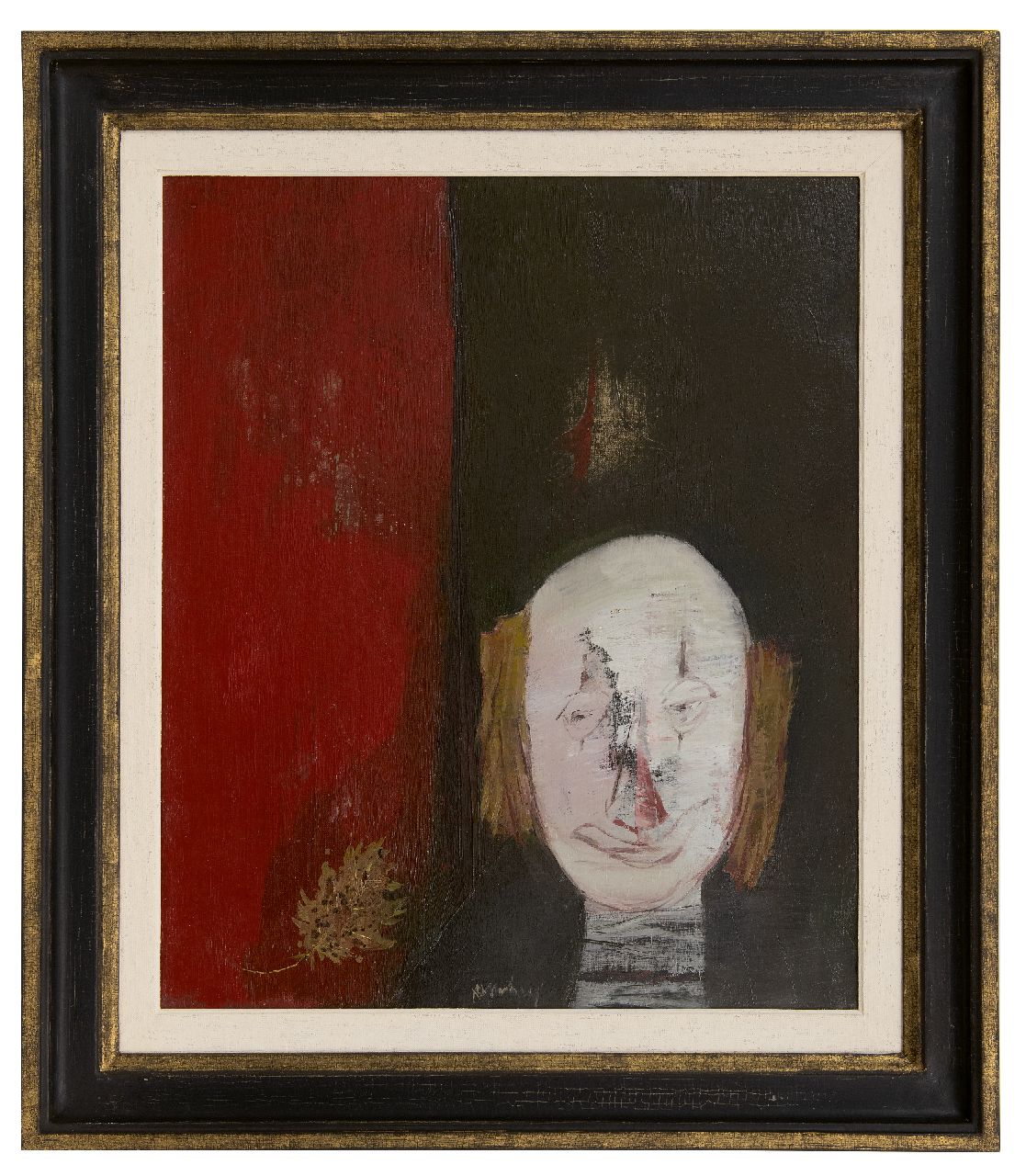 Heel J.J. van | Johannes Jacobus 'Jan' van Heel | Gemälde zum Verkauf angeboten | Clownskopf mit Herbstblatt, Öl auf Leinwand 60,5 x 50,3 cm, Unterzeichnet u.m.