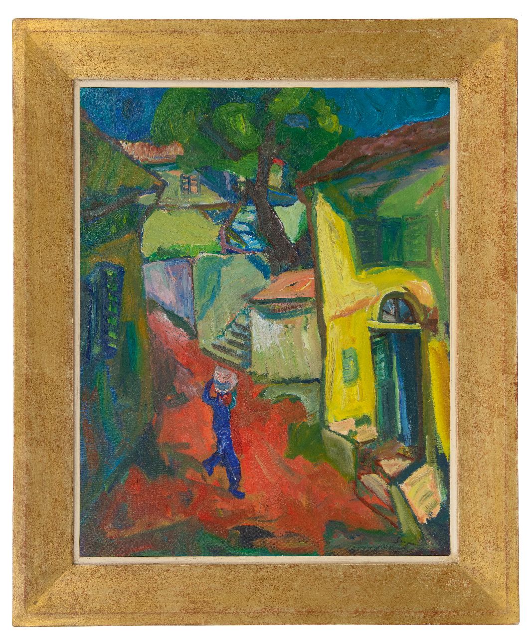 Serger F.B.  | Frederick Bedrich Serger, Mediterranes Dorf, Öl auf Leinwand 71,4 x 56,0 cm, Unterzeichnet u.r.