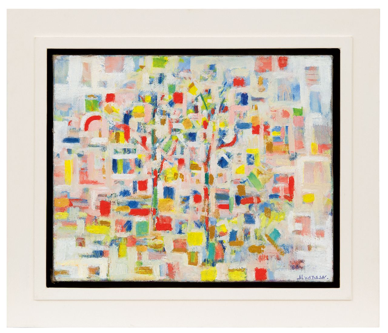 Baan J.L. van der | 'Jan' Lucas van der Baan, Abstraktion eines Baumes, Öl auf Leinwand 40,3 x 50,0 cm, Unterzeichnet u.r. und datiert '80