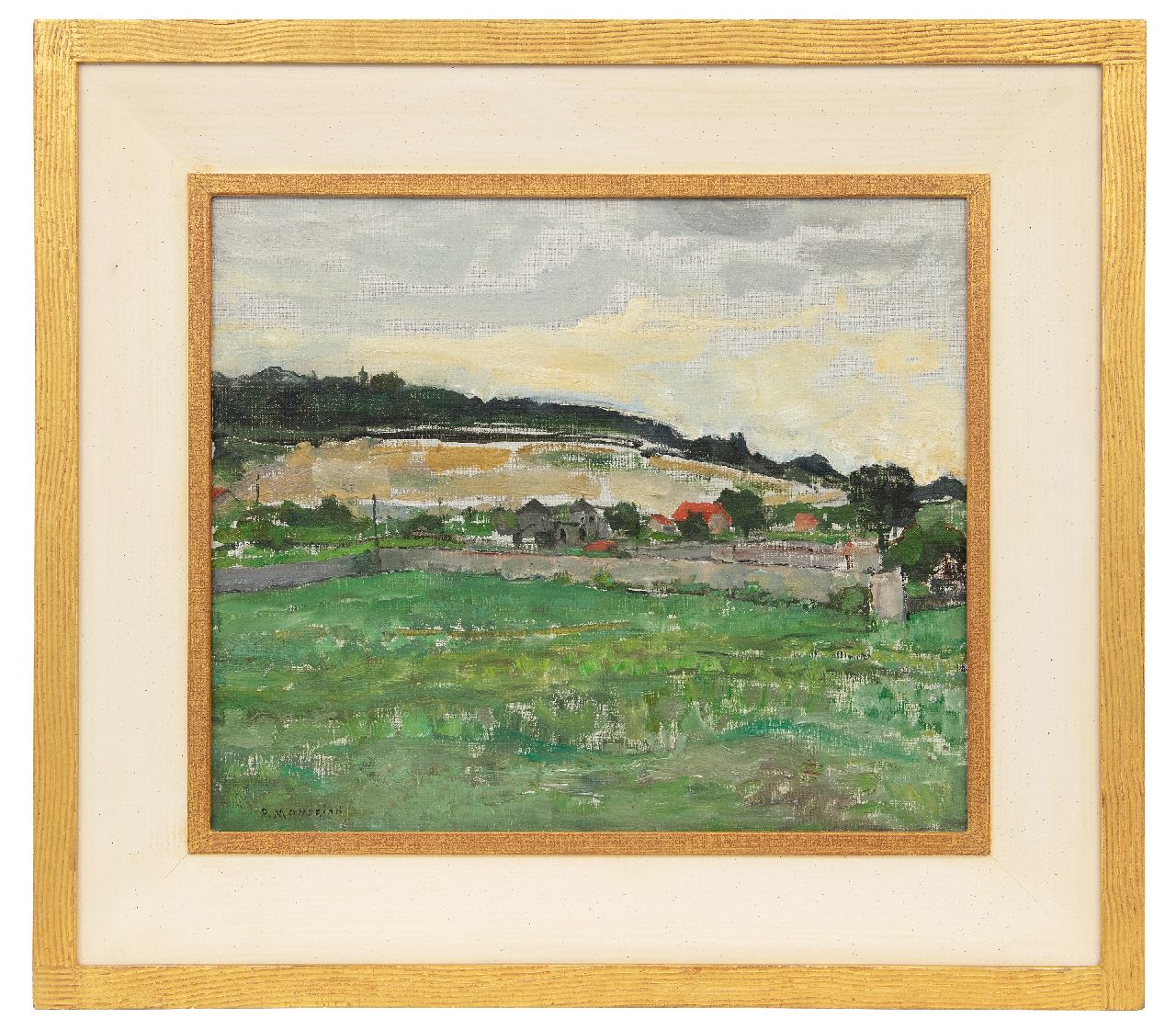 Mondriaan P.C.  | Pieter Cornelis 'Piet' Mondriaan | Gemälde zum Verkauf angeboten | Landschaft bei Montmorency, Öl auf Leinwand 46,3 x 55,2 cm, Unterzeichnet u.l. und im Verso und Im Verso datiert 8. Aug. '30