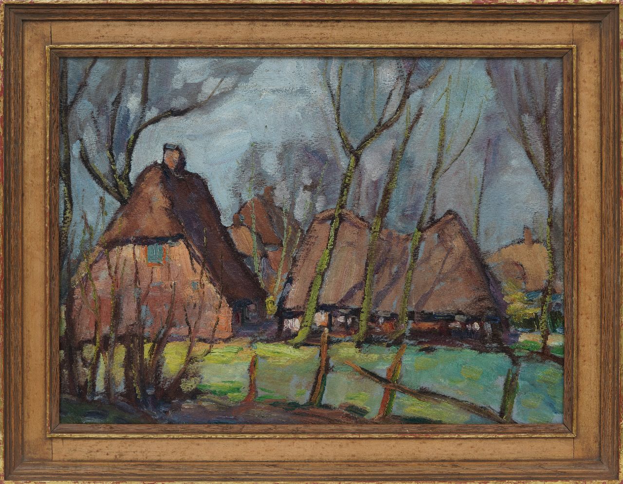 Kruysen J.  | Johannes 'Jan' Kruysen | Gemälde zum Verkauf angeboten | Bauernhöfe, Öl auf Malereifaser 44,3 x 59,2 cm