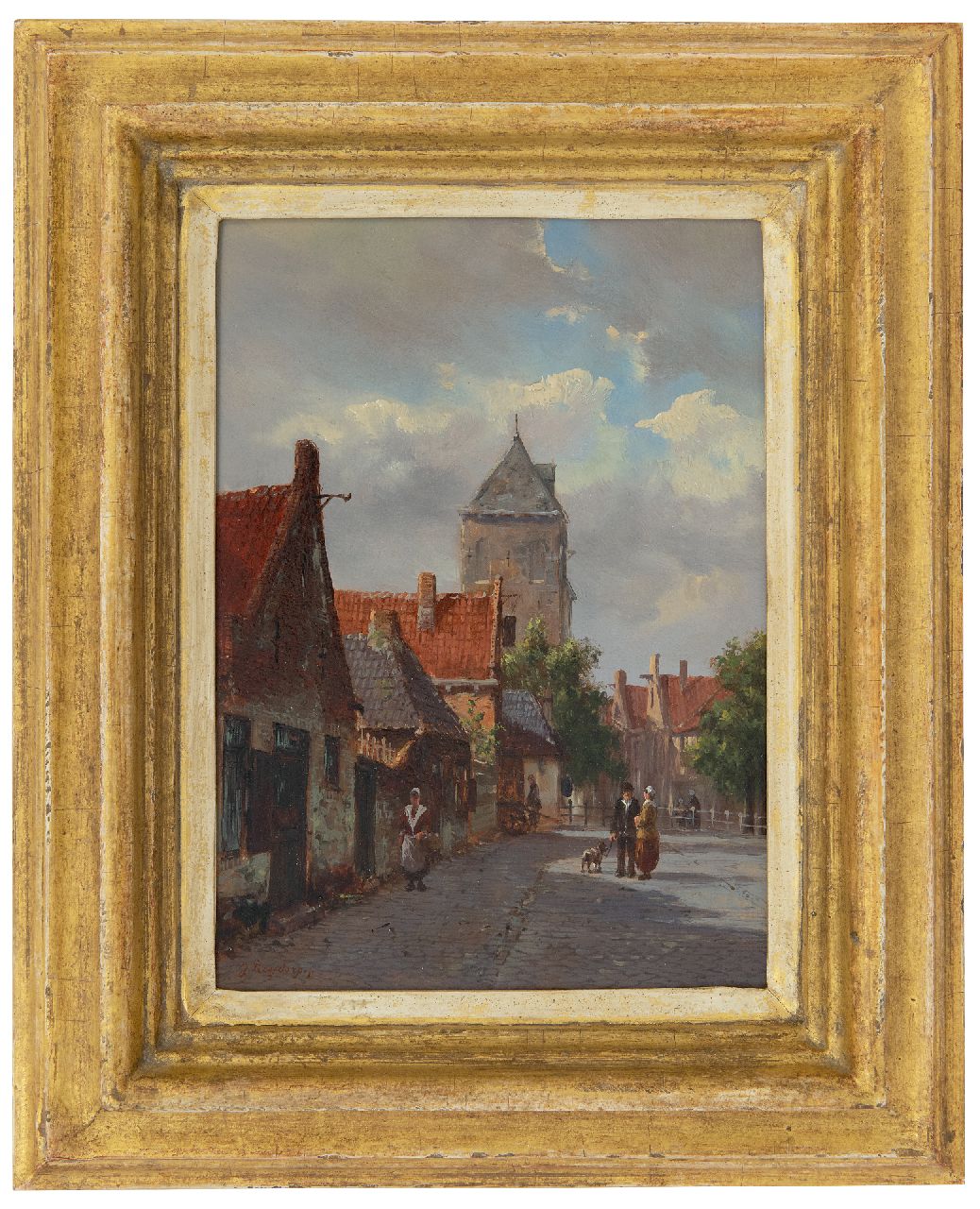 Roosdorp F.  | Frederik Roosdorp | Gemälde zum Verkauf angeboten | Sonnige Strasse, Öl auf Holz 22,0 x 15,8 cm, Unterzeichnet u.l.