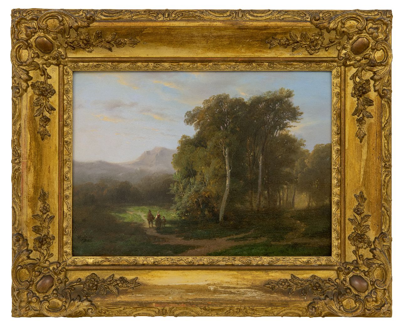 Hanedoes (toegeschreven aan) L.  | Louwrens Hanedoes (toegeschreven aan) | Gemälde zum Verkauf angeboten | Landleute in einer Berglandschaft, Öl auf Holz 27,5 x 38,5 cm, datiert 1851