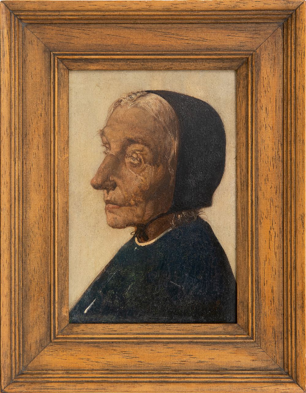 Berg W.H. van den | 'Willem' Hendrik van den Berg, A portrait of an elderly woman, Öl auf Holz 16,4 x 10,7 cm, signed l.r.