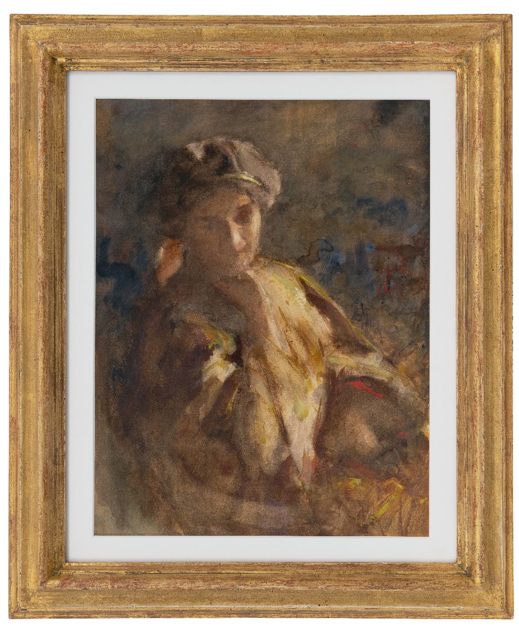 Maris W.M.  | 'Willem' Matthijs Maris | Aquarelle und Zeichnungen zum Verkauf angeboten | Tagträumen, Aquarell auf Papier 34,3 x 26,7 cm, Unterzeichnet r.M.