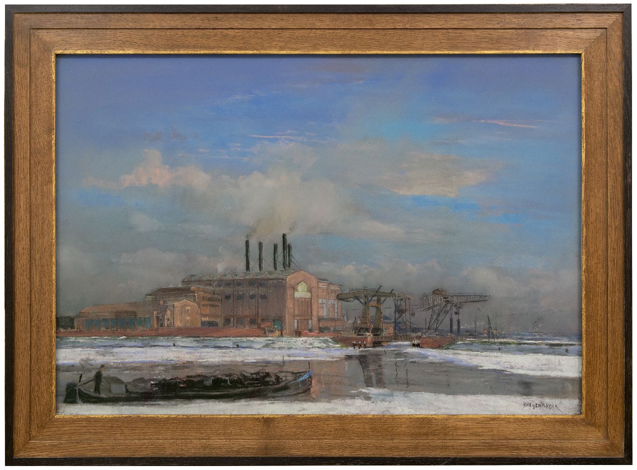 Heijenbrock J.C.H.  | Johan Coenraad Hermann 'Herman' Heijenbrock | Aquarelle und Zeichnungen zum Verkauf angeboten | das Kraftwerk Centrale Merwedekanaal in Utrecht, Pastell auf Papier 64,8 x 92,2 cm, Unterzeichnet u.r. und nach 1925
