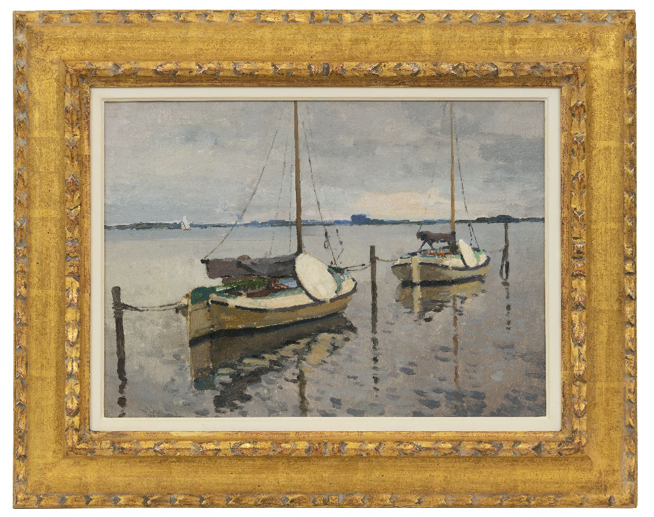 Vreedenburgh C.  | Cornelis Vreedenburgh | Gemälde zum Verkauf angeboten | Holländische Seegelschiffe beim Hafen, Öl auf Leinwand 29,4 x 40,3 cm